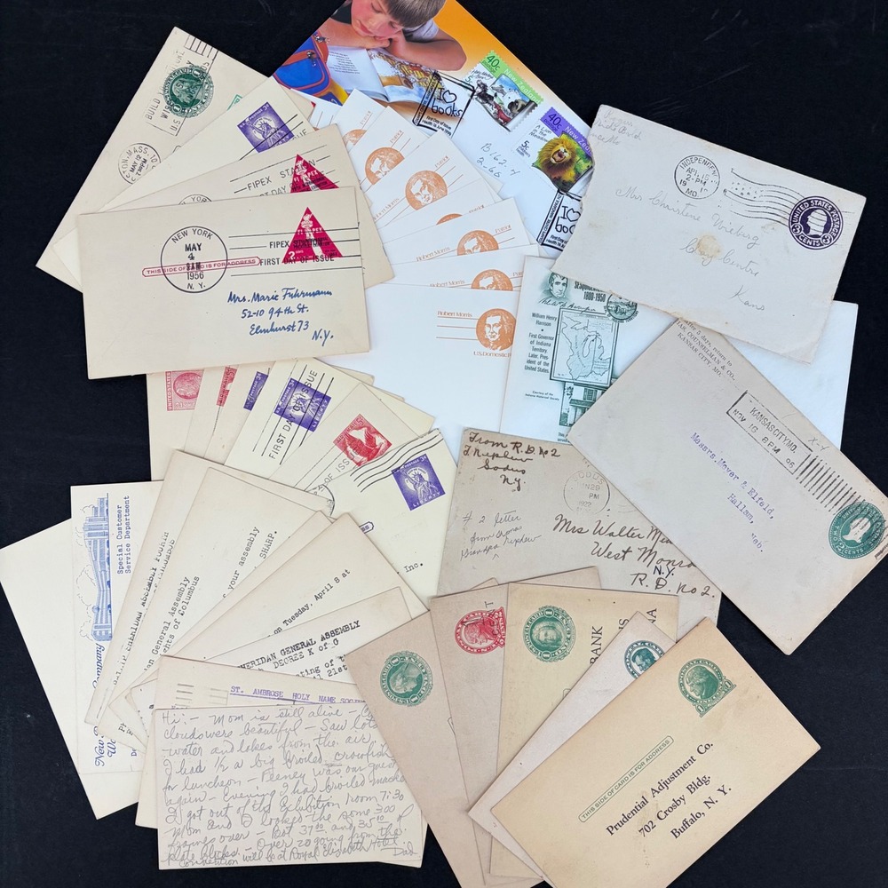 Vtg US Postal History Lot First Day Covers '56 FIPEX Postcards Envelopes Letters
